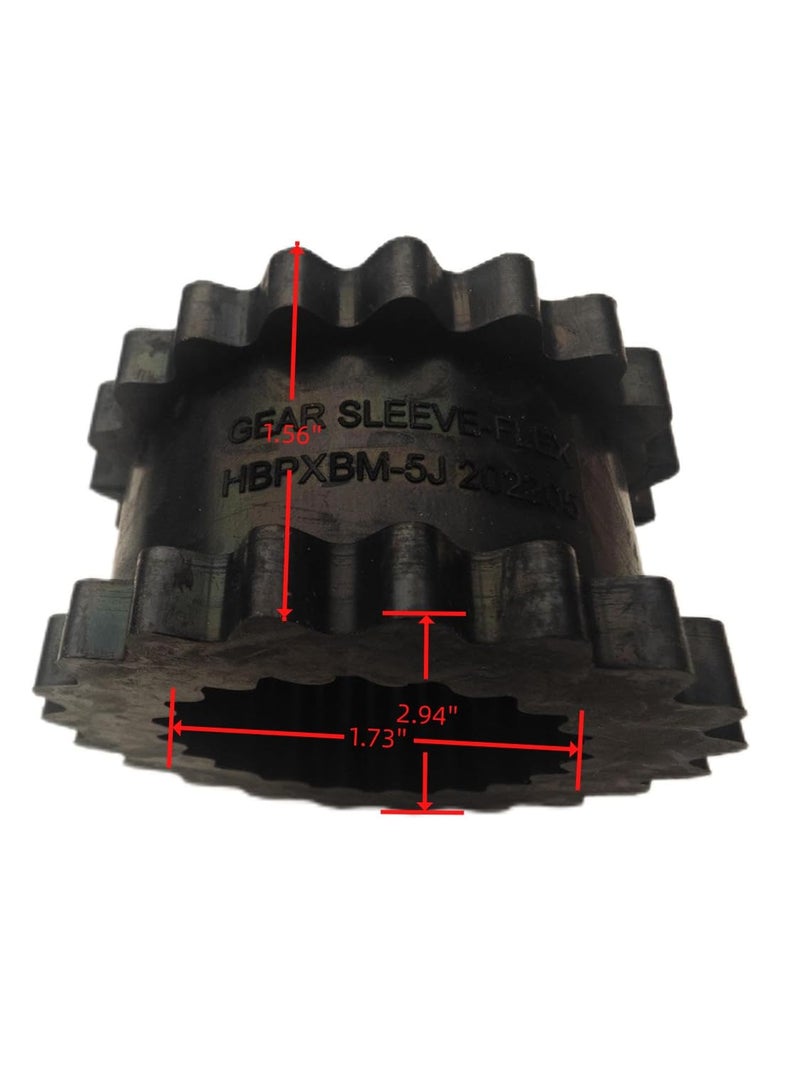 Zpcia 5JE Coupling Sleeve Elastomer S-Flex Sure Flex, 2.94" OD, 1.73'' ID,1.56" Height, 240 in-lbs Torque,Solid Design - Image 2